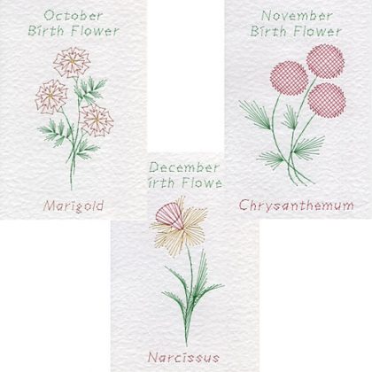 Form-A-Lines Birth Flower D Set - Oct Nov Dec Patterns
