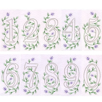 PinBroidery Number Style B  Set Patterns